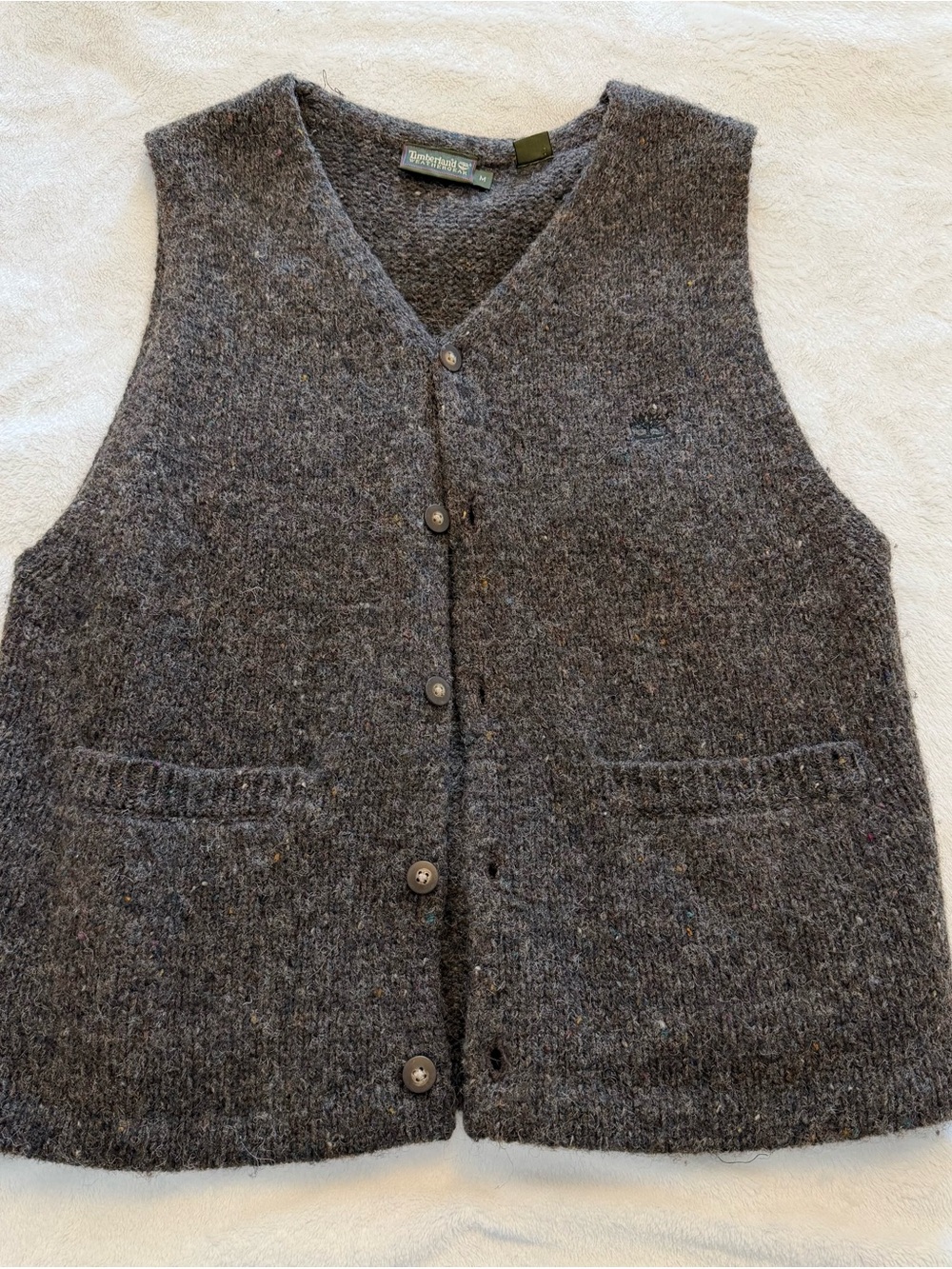 Timberland Charcoal Gray Wool Button Vest